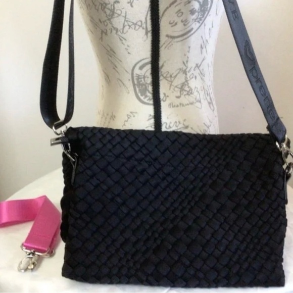 EUC Prenelove woven messenger bag & small pouch black - Picture 2 of 6
